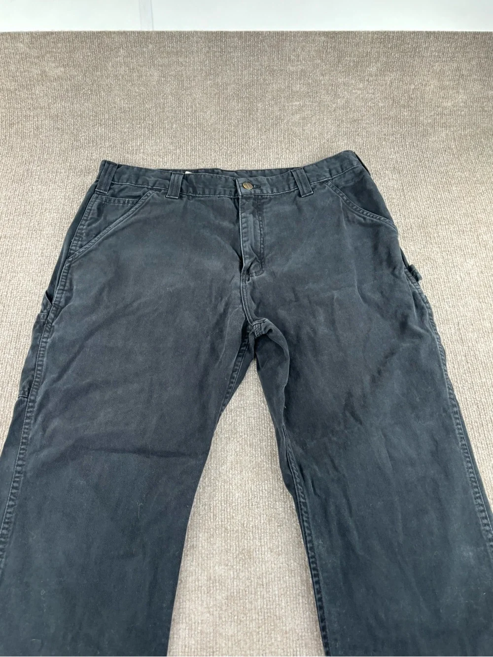 Carhartt Pants Mens 36x30 Black Relaxed Fit Canvas Carpenter Work B324-BLK